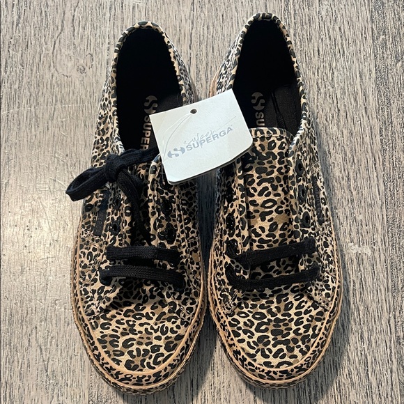 Superga Animal Print Sneakers with Black Accents - Picture 1 of 7